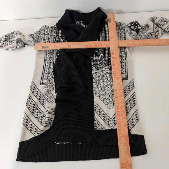 Dolce Cabo Geometric Cardigan Womens Size Small Black Boho Open Sweater - Picture 7 of 9